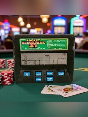 Radica Model 1350 Pocket Blackjack 21 Electronic Handheld Travel Game WORKING Vi